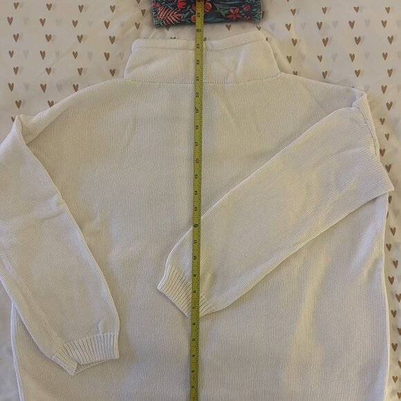 Eileen Fisher Cotton Rollneck / Cowl Neck Sweater - Medium White - Picture 4 of 4